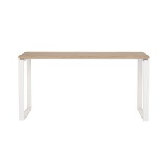 Brown Computer Desk with Metal Legs for Home Office or Study Room