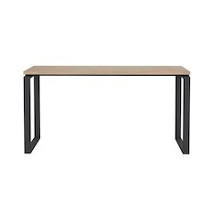 Modern Brown Computer Desk with Metal Legs for Home Office or Study