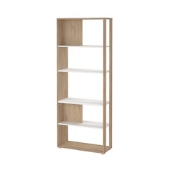 Sign 5 Shelf Bookcase Room Divider, Jackson Hickory/White