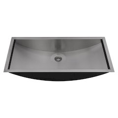 34 x 14 inch Brushed Stainless Steel Rectangular Bathroom Sink Undermount