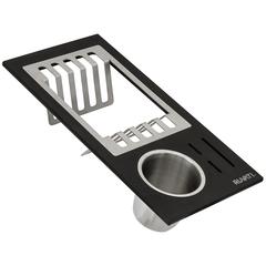 Ruvati Black Composite Dish Plate and Silverware Caddy Drying Rack