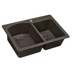 Ruvati 33 x 22 inch epiGranite Dual-Mount Double Bowl Kitchen Sink