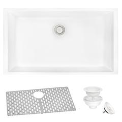 Granite Composite Undermount Single Bowl Kitchen Sink - Arctic White - RVG2030WH