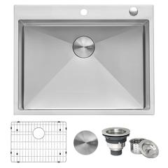 Ruvati 28-in Drop-in Topmount 16 Gauge Rounded Corners Kitchen Sink Single Bowl