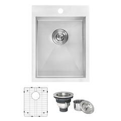 Ruvati 15 x 20 inch Drop-in Topmount Bar Prep Sink 16 Gauge Single Bowl