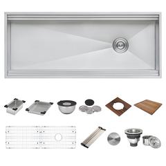 Ruvati 45-inch Workstation Two-Tiered Ledge Kitchen Sink Undermount 16 Gauge