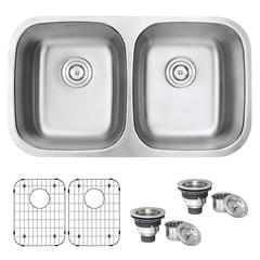 Ruvati 32-inch Undermount 50/50 Double Bowl 16 Gauge Kitchen Sink