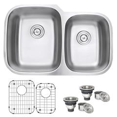 Ruvati 32-inch Undermount 60/40 Double Bowl 16 Gauge Kitchen Sink