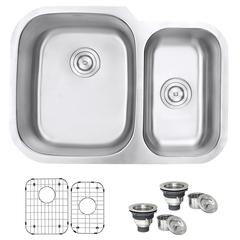 Ruvati 29-inch Undermount 60/40 Double Bowl 16 Gauge Stainless Steel Kitchen Sink - RVM4500