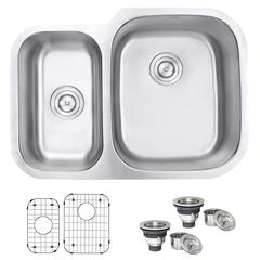 Ruvati 29-inch Undermount 40/60 Double Bowl 16 Gauge Kitchen Sink