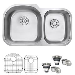 Ruvati 34-inch Undermount 60/40 Double Bowl 16 Gauge Kitchen Sink