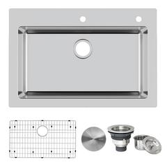 Ruvati 33 x 22 inch Drop-in Topmount Kitchen Sink 16 Gauge Single Bowl