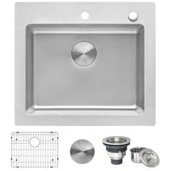 Ruvati 25 x 22 inch Drop-in Topmount Kitchen Sink 16 Gauge Single Bowl