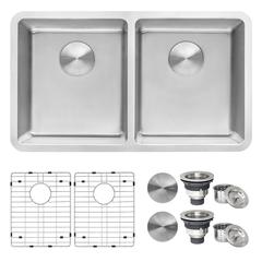 Ruvati 31-inch Undermount Kitchen Sink 50/50 Double Bowl 16 Gauge