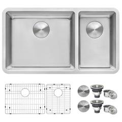 Ruvati 32-inch Undermount Kitchen Sink 70/30 Double Bowl 16 Gauge