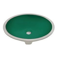 16 x 13 inch Undermount Bathroom Sink Emerald Green Oval Porcelain Ceramic