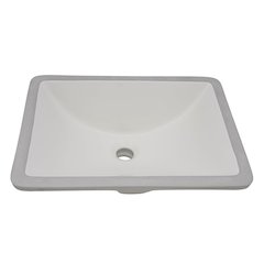 18 x 13 inch Undermount Bathroom Sink Biscuit Rectangular Porcelain Ceramic