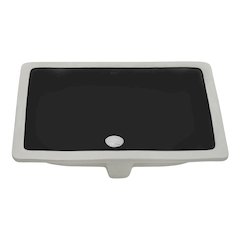 17 x 12 inch Undermount Bathroom Vanity Sink Black Rectangular Porcelain Ceramic