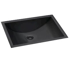 16 x 13 inch Gunmetal Black Undermount Bathroom Sink Stainless Steel - RVH6106BL