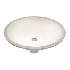 16 x 13 inch Undermount Bathroom Sink Biscuit Oval Porcelain Ceramic