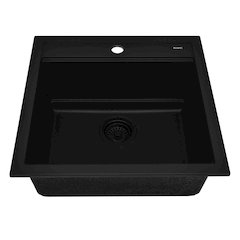20-inch epiCube Granite Composite Workstation Matte Black Drop-in Topmount Wet