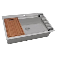 27 x 20 inch Workstation Drop-in Topmount Kitchen Sink 16 Gauge Stainless Steel