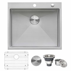 24 x 20 inch 16 Gauge Stainless Steel Rounded Corners Kitchen Sink Single Bowl