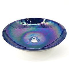 16 inch Murano Glass Art Vessel Circle Decorative Pattern Bathroom Sink
