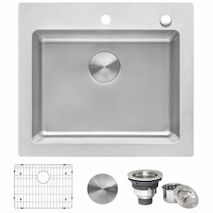21-inch Topmount Bar Prep Kitchen Sink 16 Gauge Stainless Steel Single Bowl
