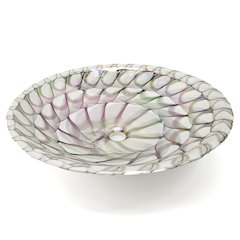 20 inch Murano Glass Art Drop In Round Decorative Pattern Bathroom Sink
