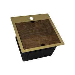 15 inch Polished Brass Matte Gold Stainless Steel Workstation Wet Bar Sink