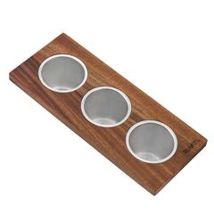 Ruvati Condiment Tray 3 Bowl Serving Board for Workstation Sinks (complete set)