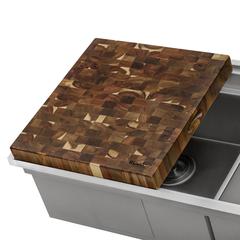 Ruvati 17 x 16 x 2 inch thick End-Grain Acacia Cutting Board