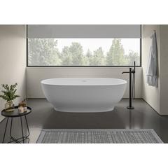 Ruvati 69-inch White epiStone Solid Surface Oval Freestanding Bath Tub Viola