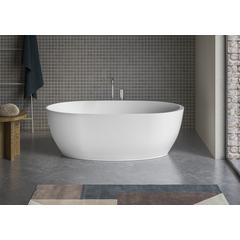 Ruvati 59-inch Matte White epiStone Surface Oval Freestanding Bath Tub Canali