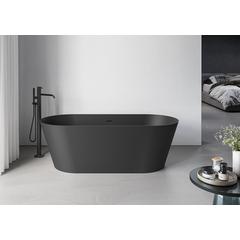 Ruvati 67-inch Black epiStone Surface Oval Freestanding Bath Tub Omnia Matte