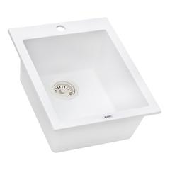 Drop-in Topmount Granite Composite Single Bowl Kitchen Sink - Arctic White