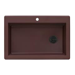 Ruvati 33 x 22 inch Drop-in Topmount Single Bowl Kitchen Sink Carnelian Red