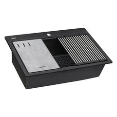 Granite Composite Workstation Matte Black Drop-in Topmount Kitchen Sink