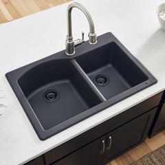 Ruvati 33 x 22 inch epiGranite Dual-Mount Double Bowl Kitchen Sink