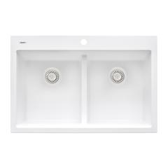 Ruvati 33 x 22 inch epiGranite Drop-in TopMount Double Bowl Kitchen Sink