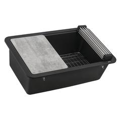 Ruvati 30-inch Workstation Matte Black Dual Mount Kitchen Sink