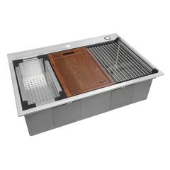Ruvati 33 x 22 inch 16 Gauge Rounded Corners Kitchen Sink Single Bowl