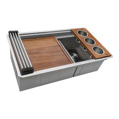 Ruvati 33-in Workstation Dual Tier 16 Gauge Kitchen Sink