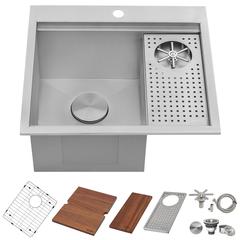 Ruvati Glass Rinser and Sink Combo 22 inch Workstation