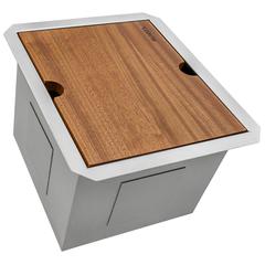 Ruvati 13 in Workstation Prep Sink with Cover Undermount 16 Gauge Single Bowl