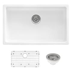 Ruvati 27-inch Fireclay Undermount / Drop-in Topmount Kitchen Sink Single Bowl