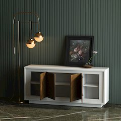 Paraggi Sideboard - White & Mahogany