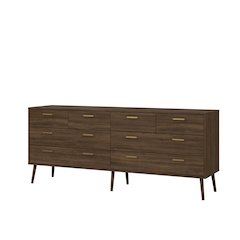 Tone 8 Drawer Double Dresser, Mocha Oak