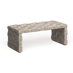 Home Collection Adkin White Rattan Rectangle Coffee Table